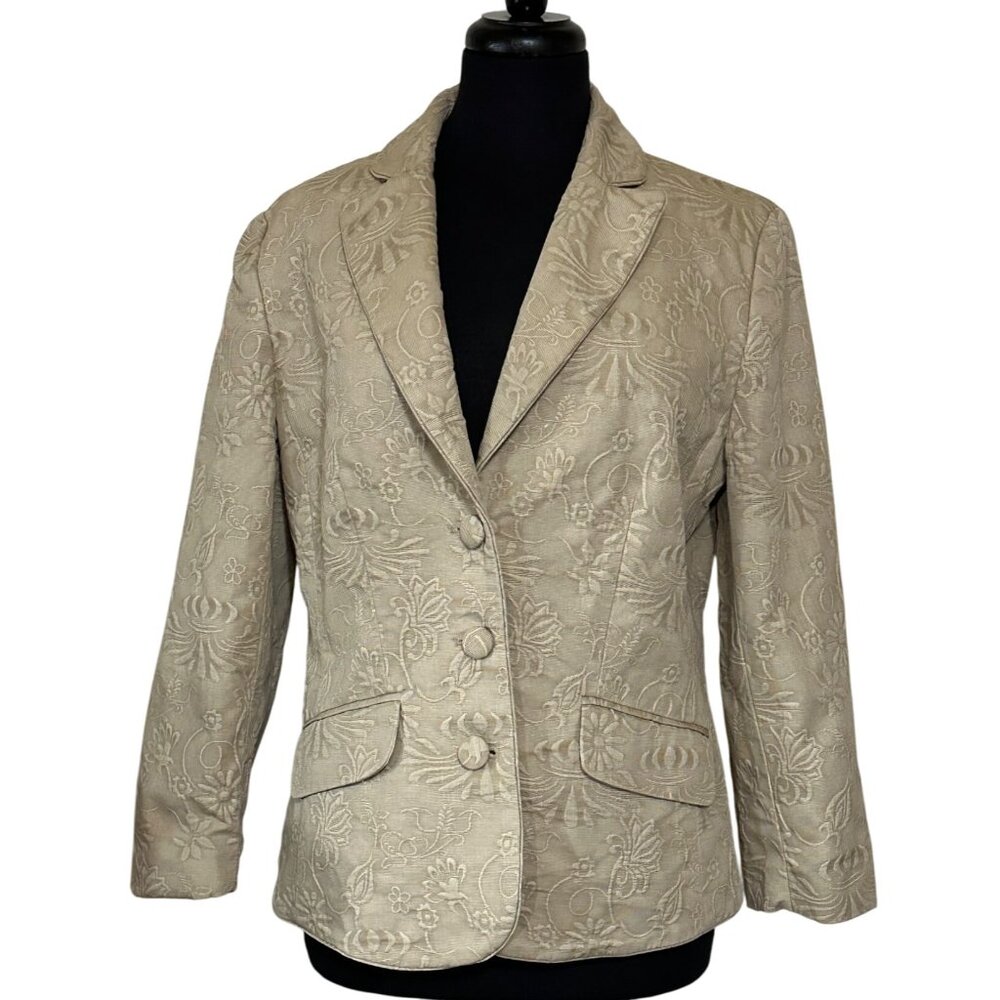 Women's Judith Hart Collection Tan Color Jacket Blazer 100% Cotton Size 10
